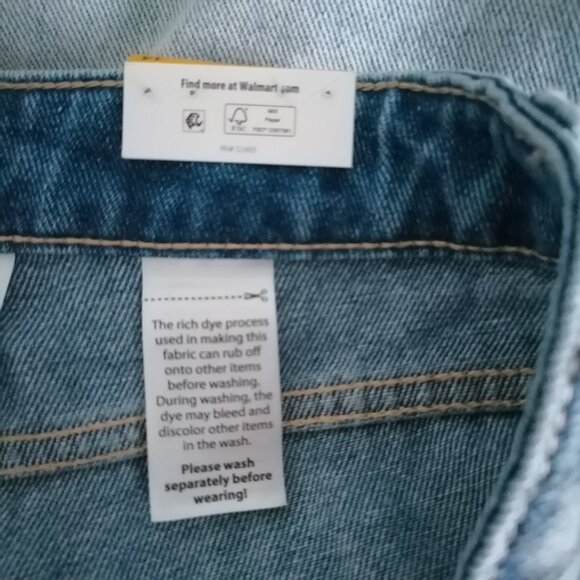 Time Tru Women's Blue TT HR Fray Hem Light Wash Cut Off High Rise Shorts Size 14 - Picture 7 of 8